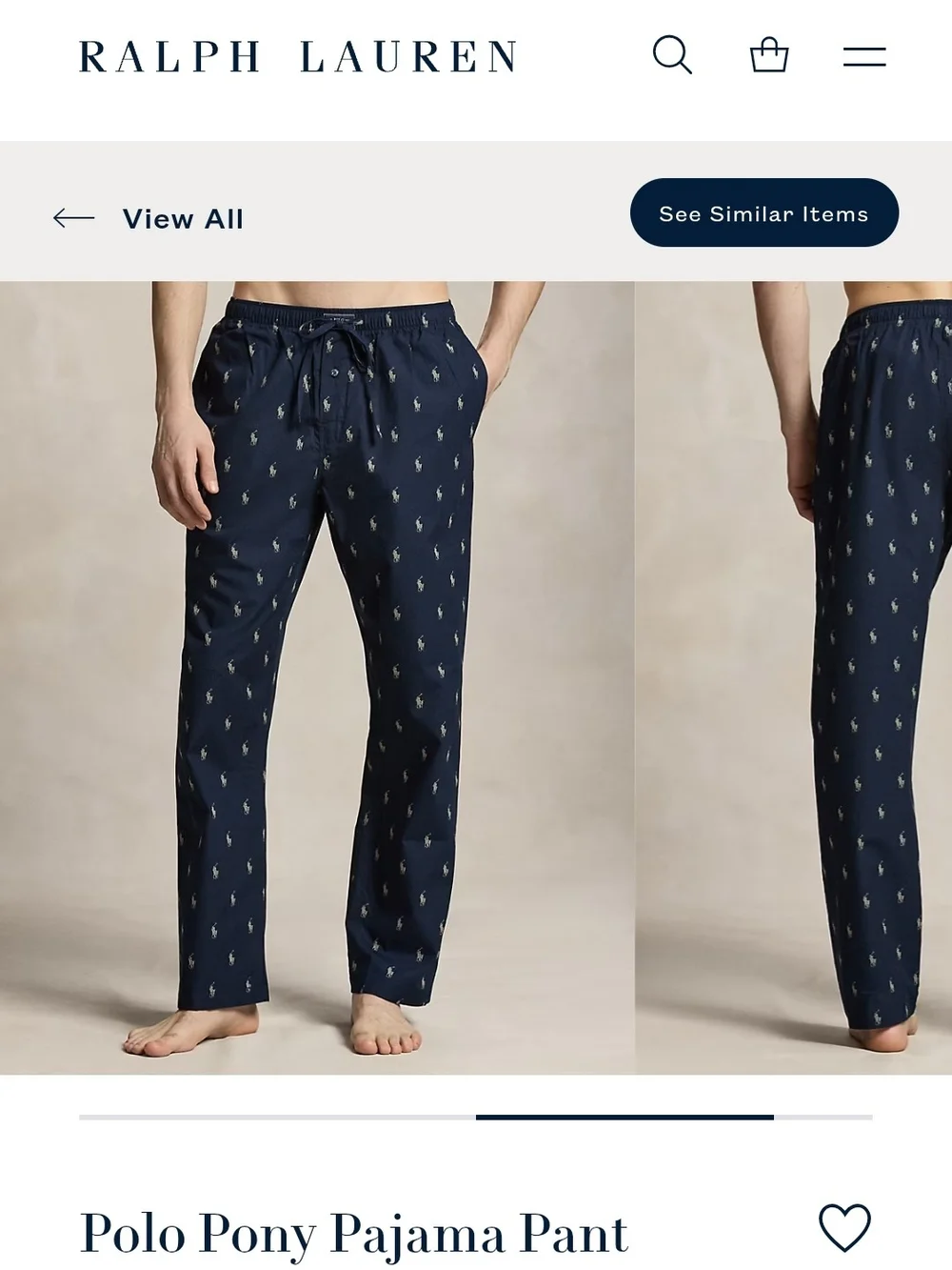 Polo Ralph Lauren navy lounge